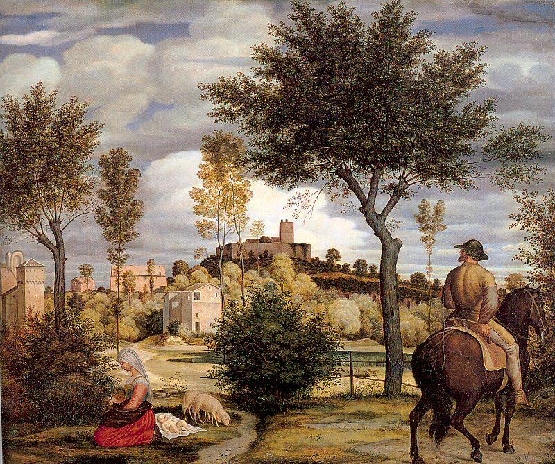 Olivier, Woldemar Friedrich Ideal Landscape with Horseman France oil painting art